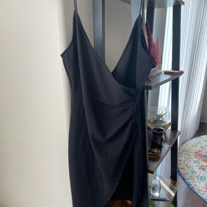 Black Mini Dress with Slit